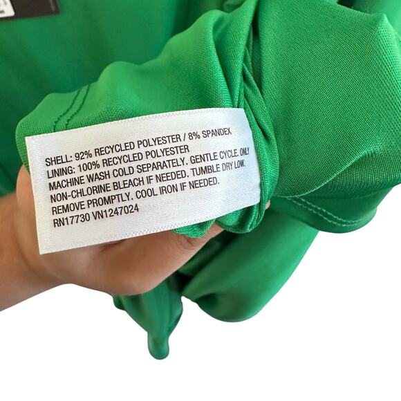 NEW womans future collective green ruched above knee dress size M - Picture 7 of 7